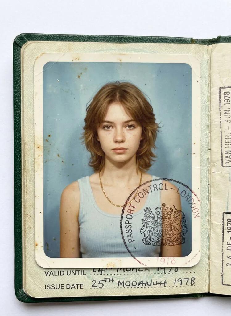 Vintage Passport Photo (1970s) AI generated image example