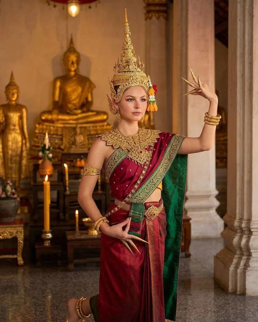 Traditional Thai Apsara Dancer AI generated image example