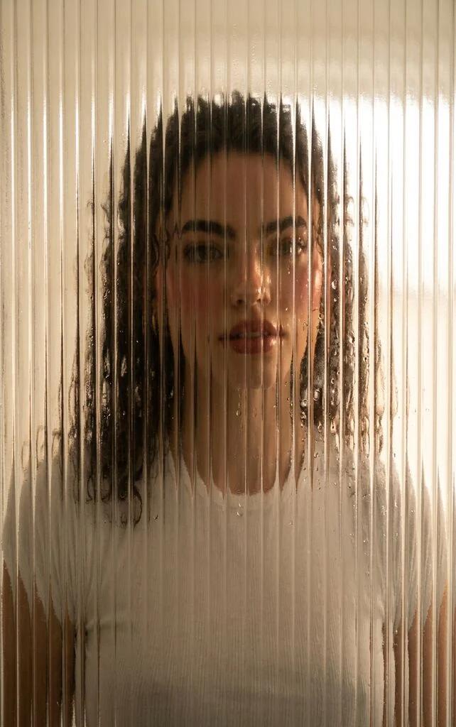Frosted Glass Bathroom Portrait AI generated image example
