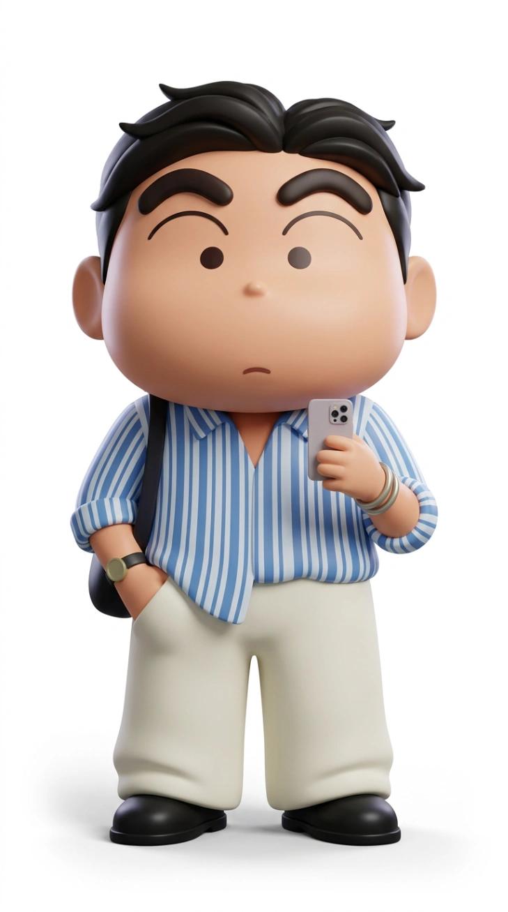 3D Crayon Shin-chan Universe Character Figure Transformation AI generated image example