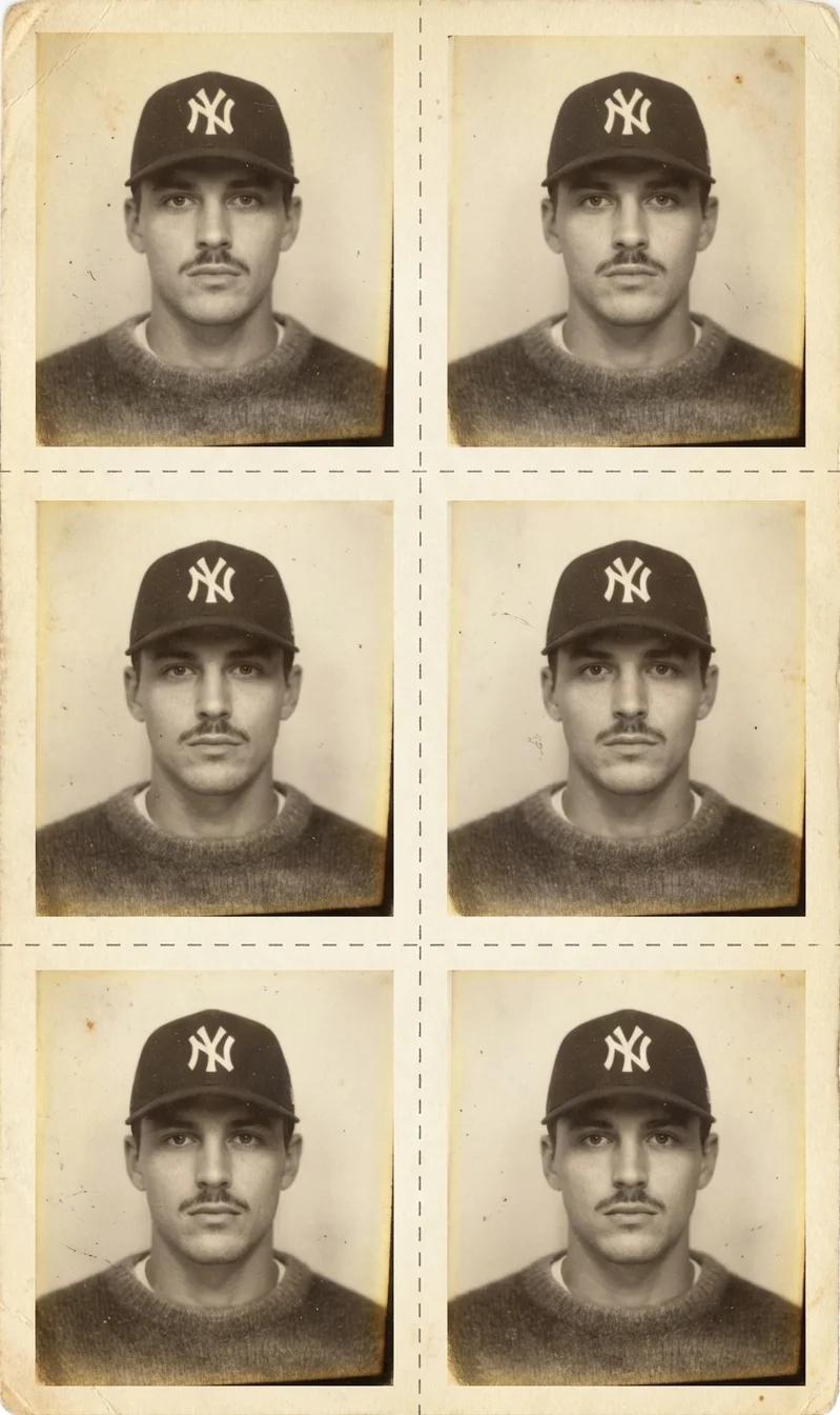 Vintage Sepia Passport Photo Set AI generated image example