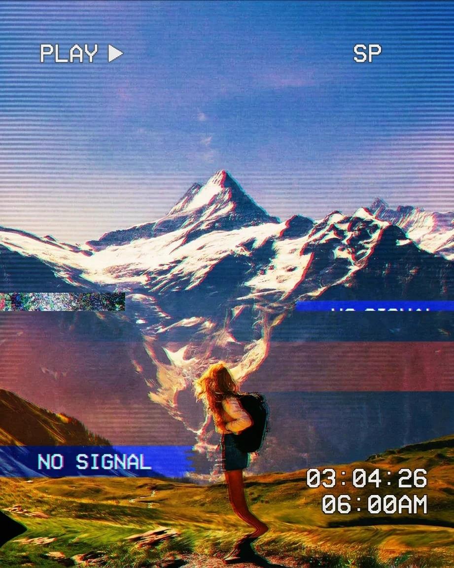 VHS Glitch Tape Corruption AI generated image example
