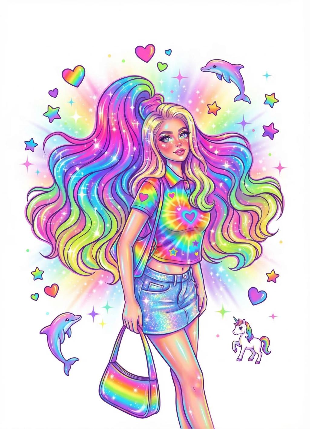 Lisa Frank Illustration Character AI generated image example