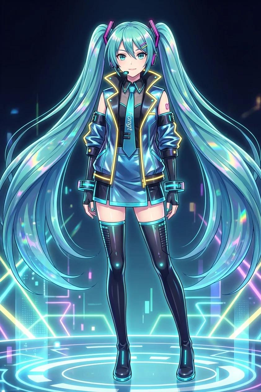 Hatsune Miku / Vocaloid Character AI generated image example