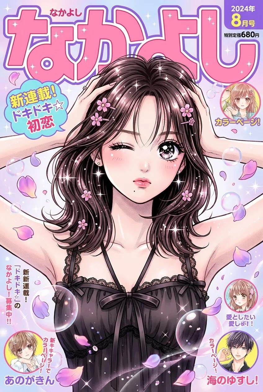 Shojo Manga Magazine Cover AI generated image example