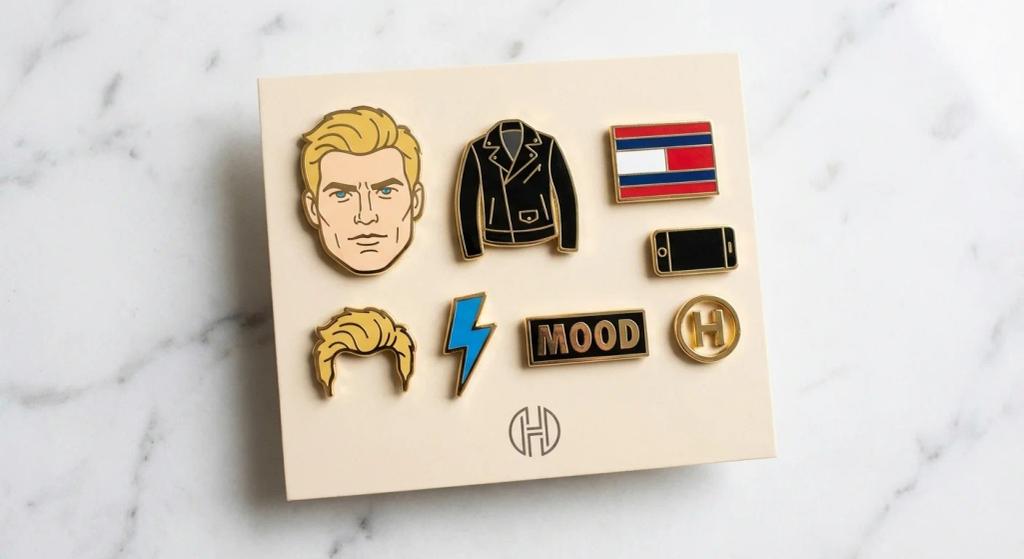 Enamel Pin Collection Sheet AI generated image example