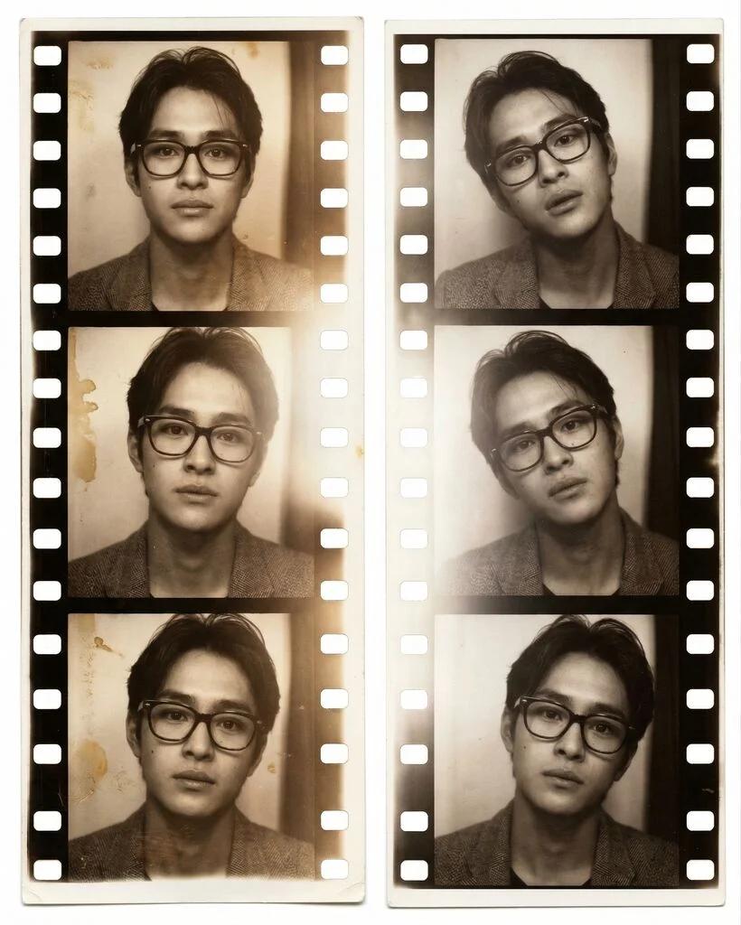 Vintage Coin-Operated Photo Booth (Sepia Strip) AI generated image example