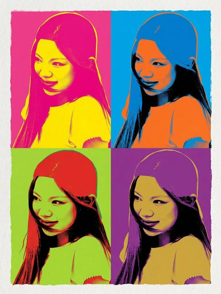 Silk Screen Print Andy Warhol Grid AI generated image example