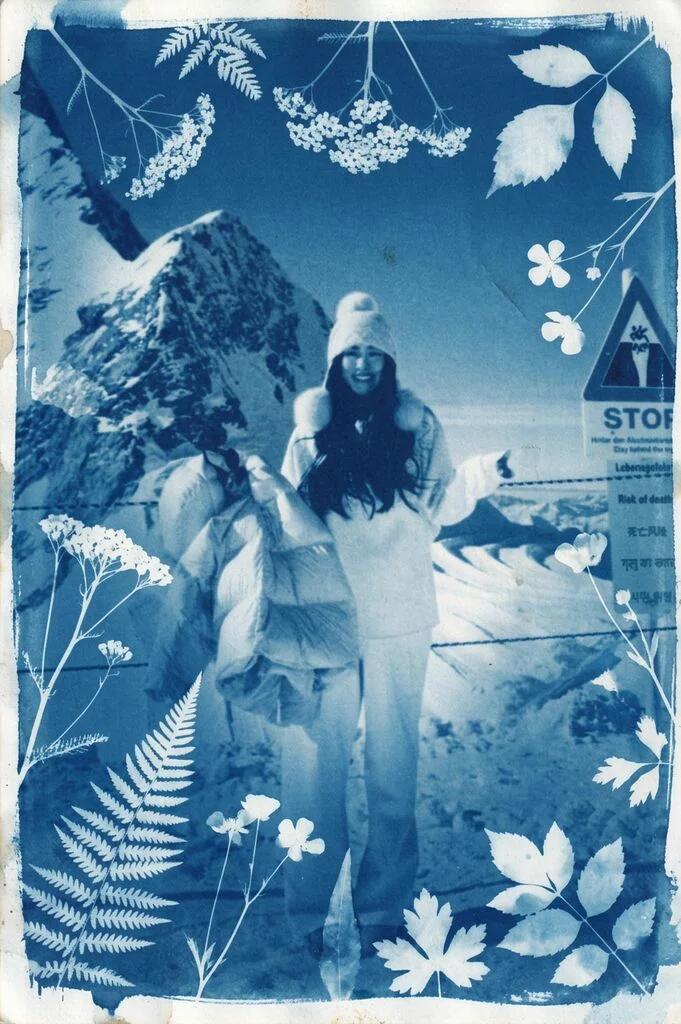 Cyanotype Botanical Sun Print AI generated image example