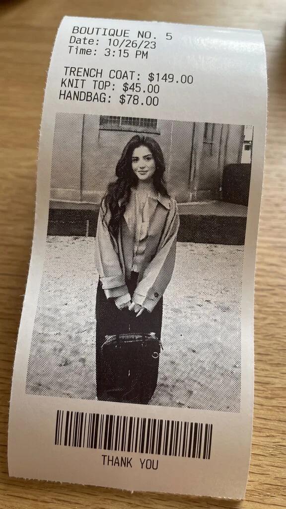 Photo Booth Receipt Strip (Thermal Print) AI generated image example