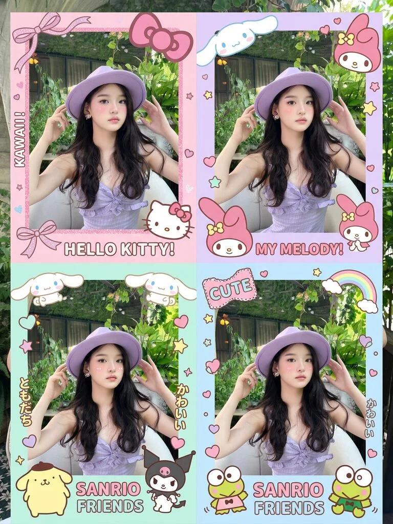 Sanrio Friends Themed Purikura Strip AI generated image example