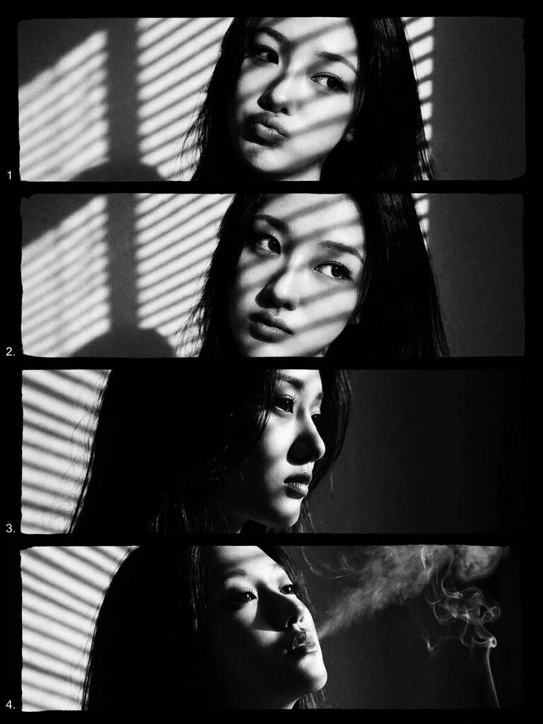 Film Noir Photo Booth Strip AI generated image example