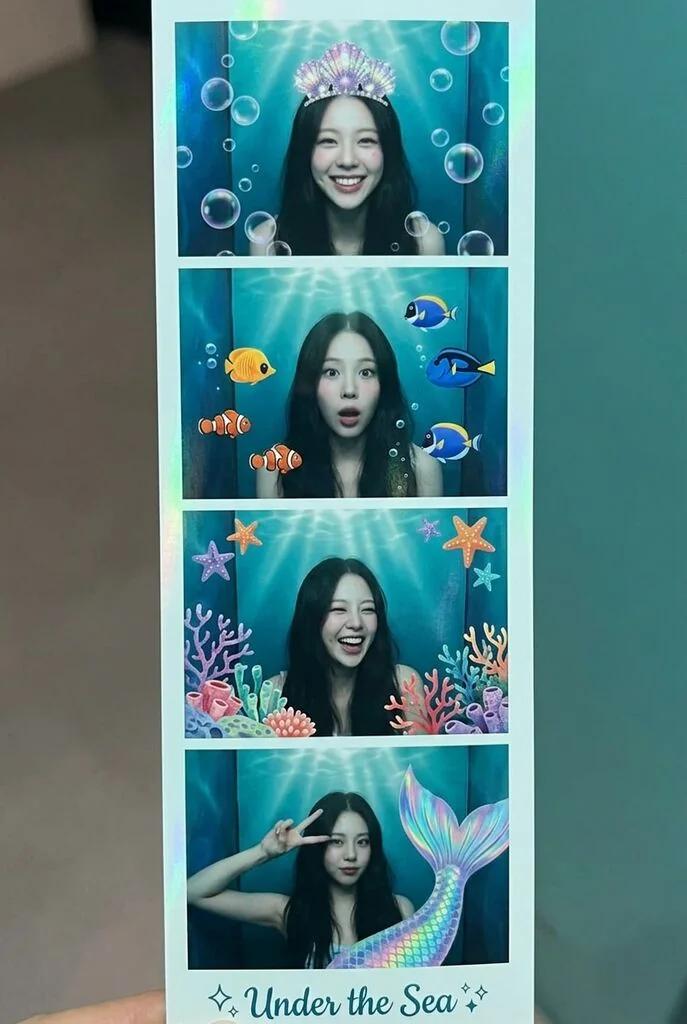 Underwater Mermaid Photo Booth Strip AI generated image example