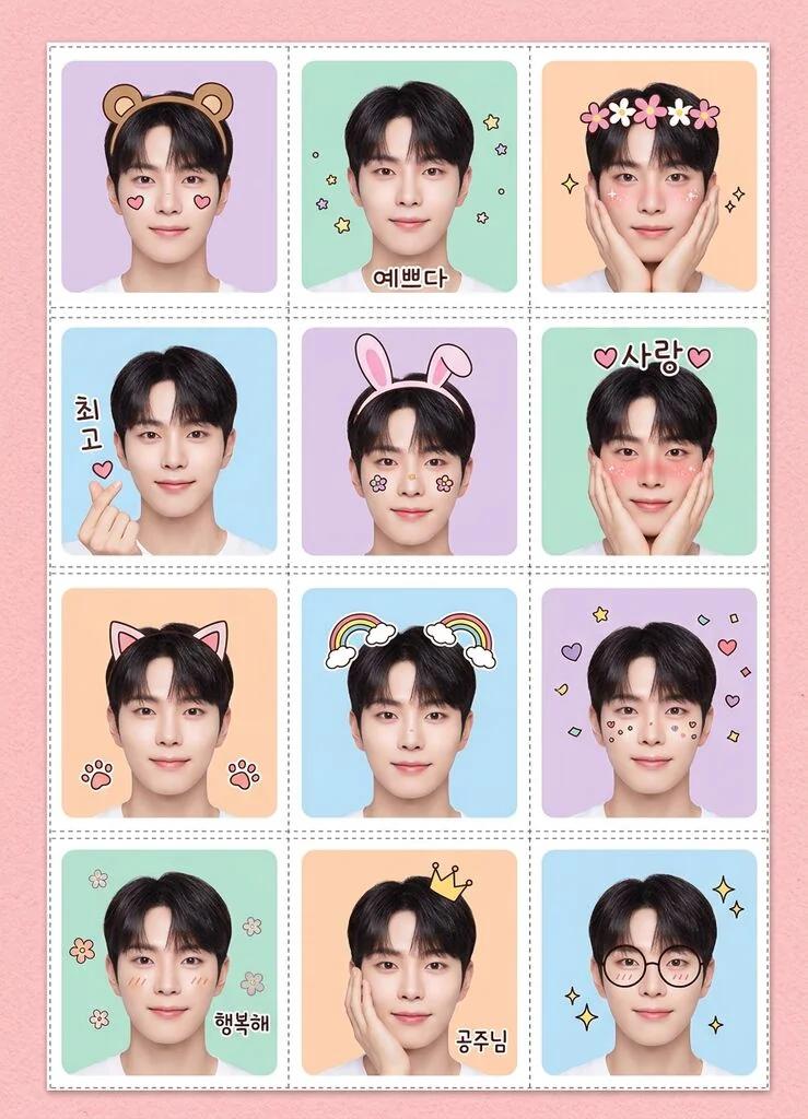 Korean Instant Life Sticker Sheet (인생스티커) AI generated image example