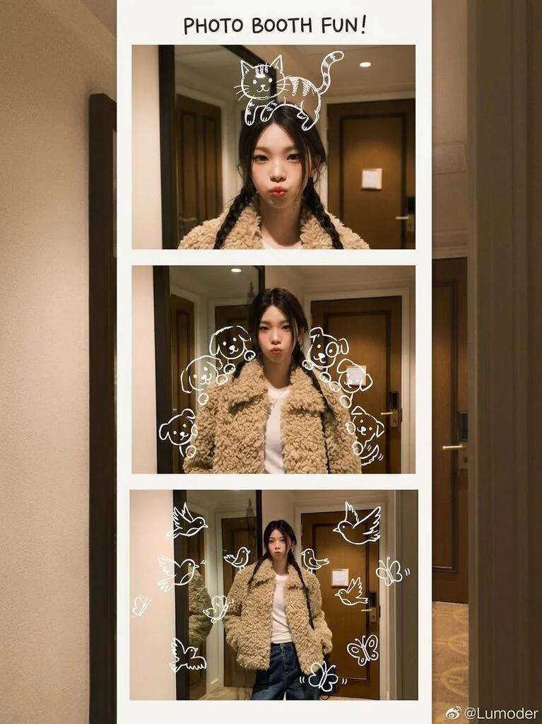 Photo Booth Strip with Pet Doodles AI generated image example