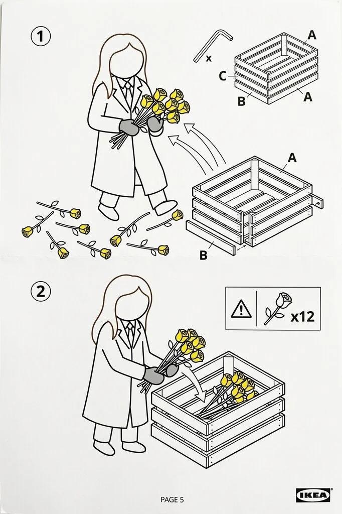 IKEA Assembly Instruction Manual Figure AI generated image example