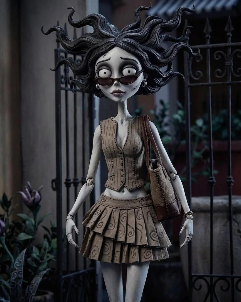 Tim Burton Stop-Motion Character AI generated image example
