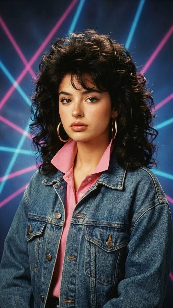1980s School Yearbook Portrait Photo AI generated image example