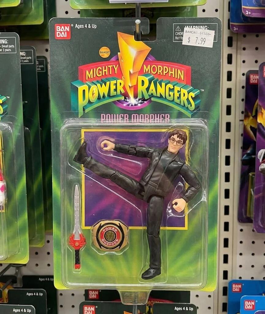 Mighty Morphin Power Rangers Action Figure Card AI generated image example