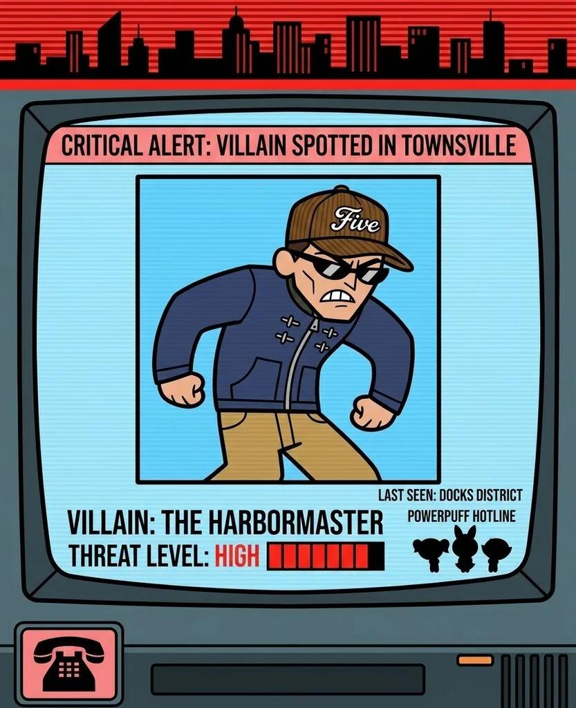 Powerpuff Girls Hotline Alert Screen AI generated image example
