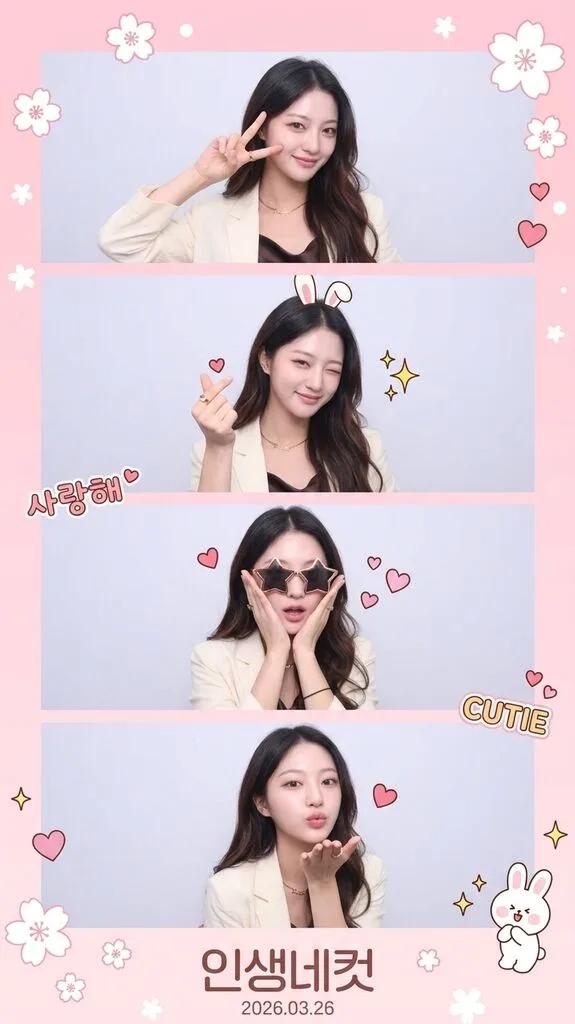 Korean 인생네컷 Life Four Cut Photo Strip AI generated image example