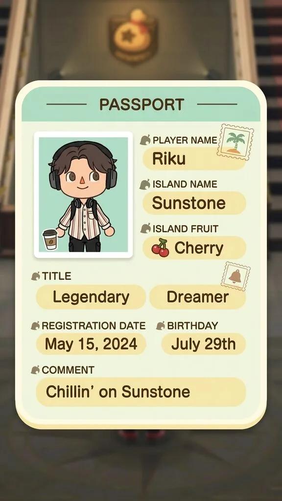 Animal Crossing Passport Card AI generated image example