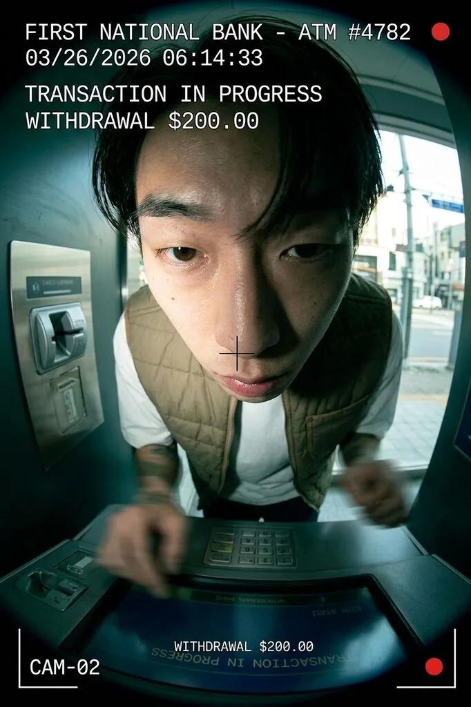 ATM Security Camera POV AI generated image example