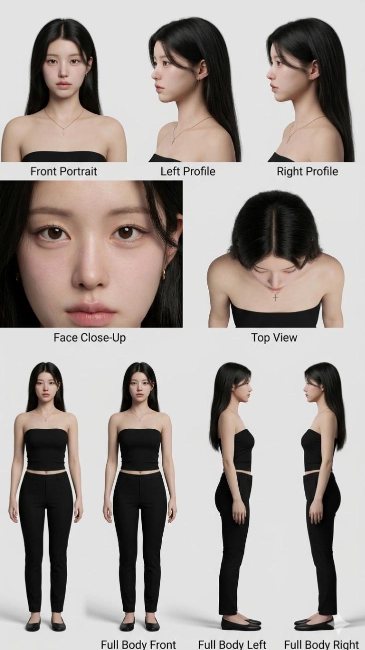 Professional Character Sheet AI generated image example