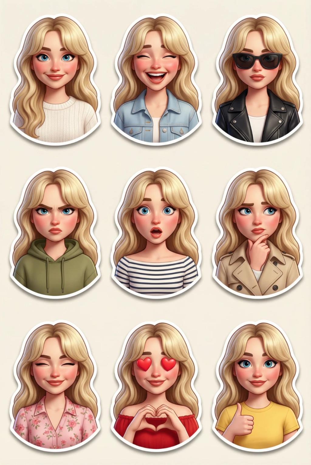 Pixar Style 3D Character Sticker AI generated image example