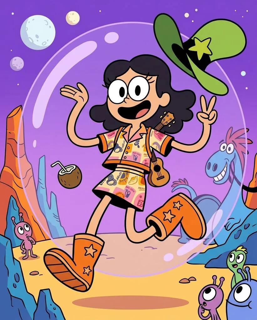 Wander Over Yonder Disney Cartoon Character Transformation AI generated image example