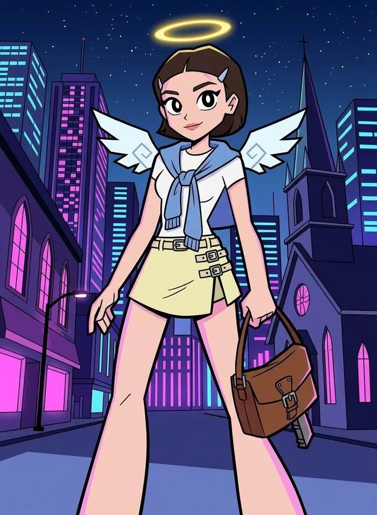 Panty & Stocking with Garterbelt Angel Character Transformation AI generated image example