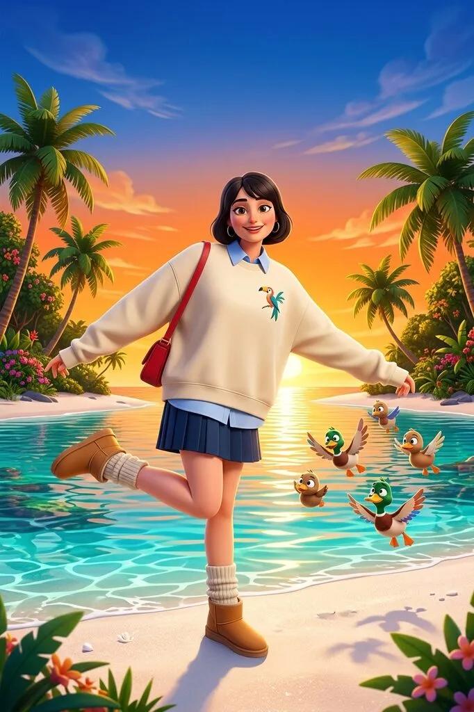 Migration (2023) Illumination Animated Duck Character AI generated image example