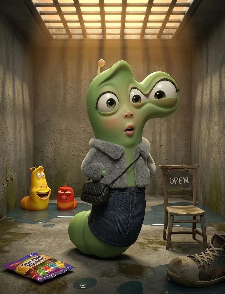 Larva (Korean Animation) Character Transformation AI generated image example