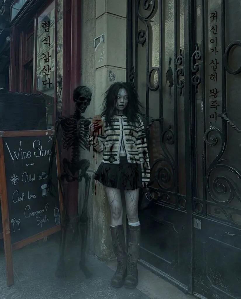 Gwishin (귀신) Korean Ghost Horror Character Transformation AI generated image example