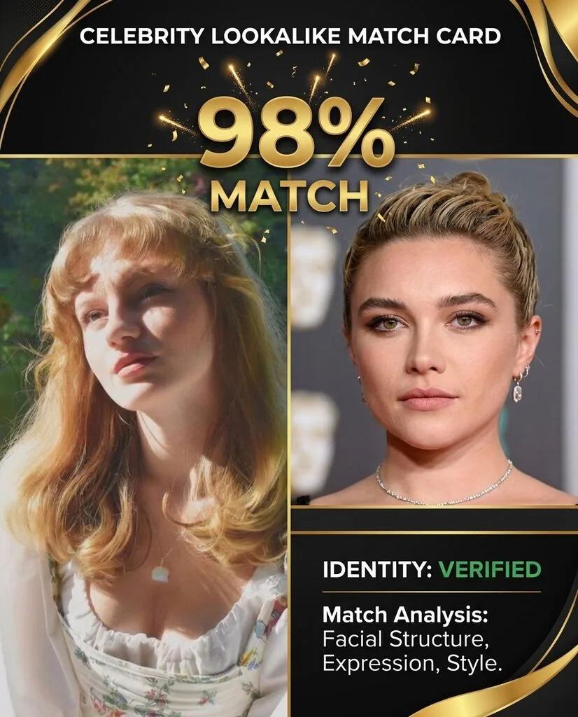Celebrity Lookalike Match Card AI generated image example