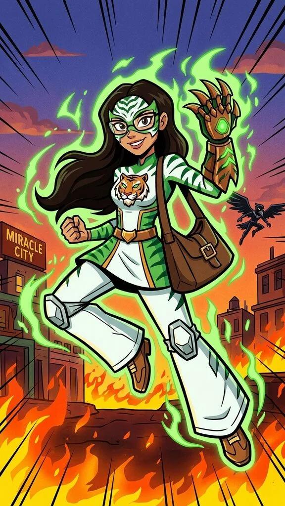 El Tigre Heroic Cartoon Character Transformation AI generated image example