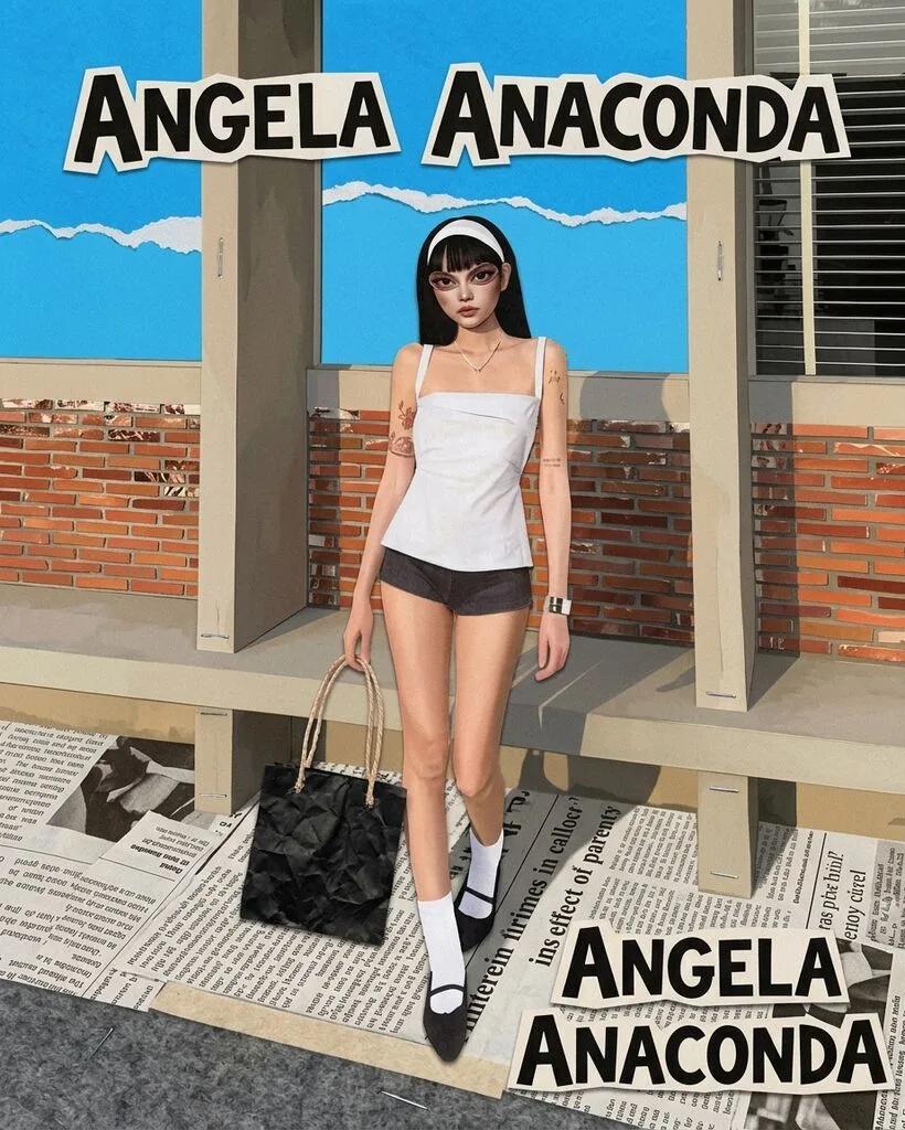 Angela Anaconda Paper Collage Character Transformation AI generated image example