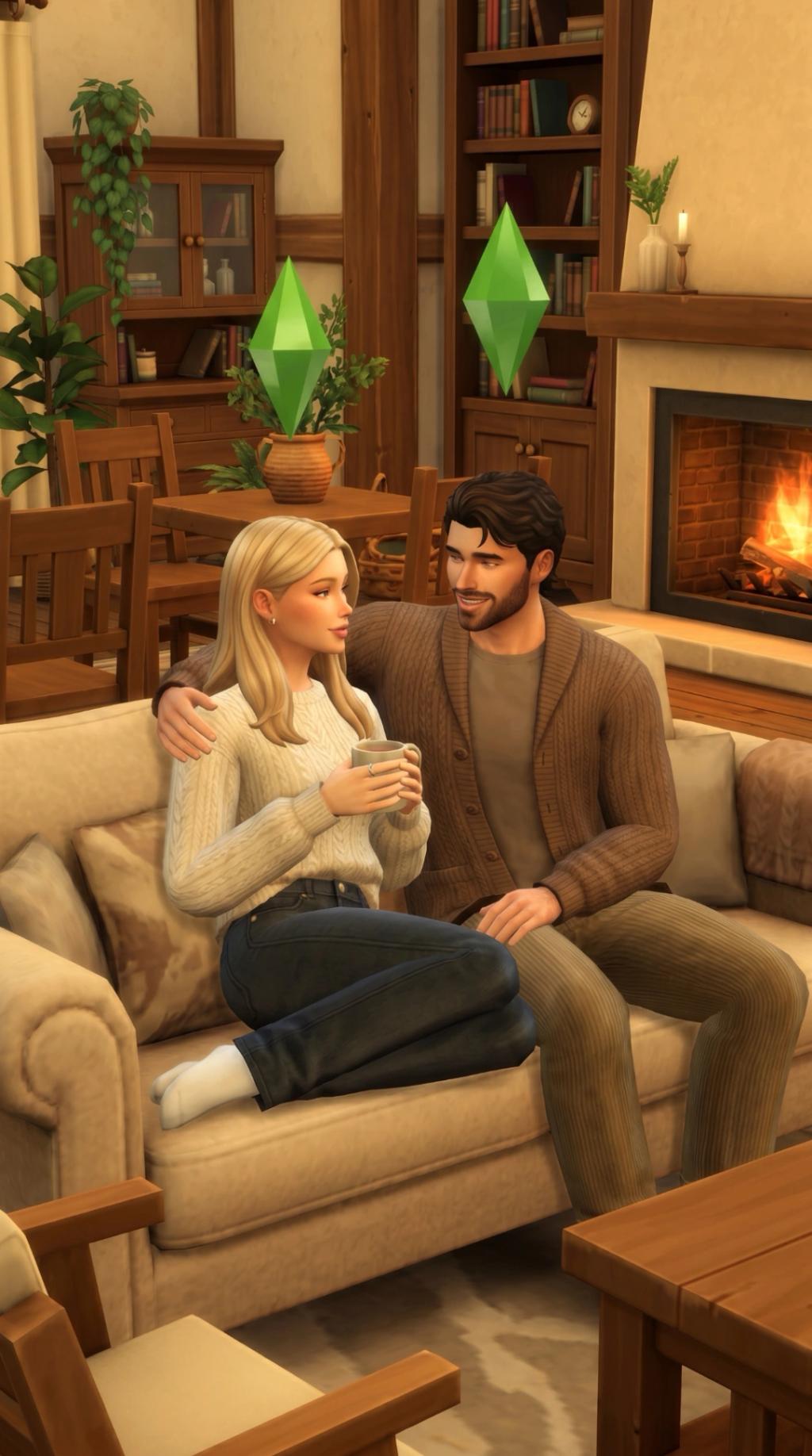 The Sims Cozy Life Couple Transformation AI generated image example