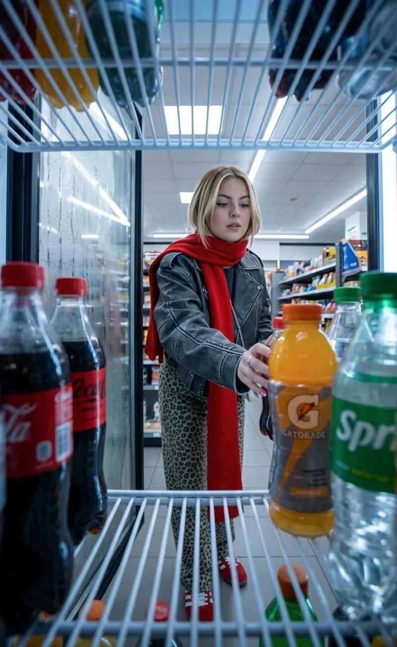 Convenience Store Fridge Door POV Effect AI generated image example
