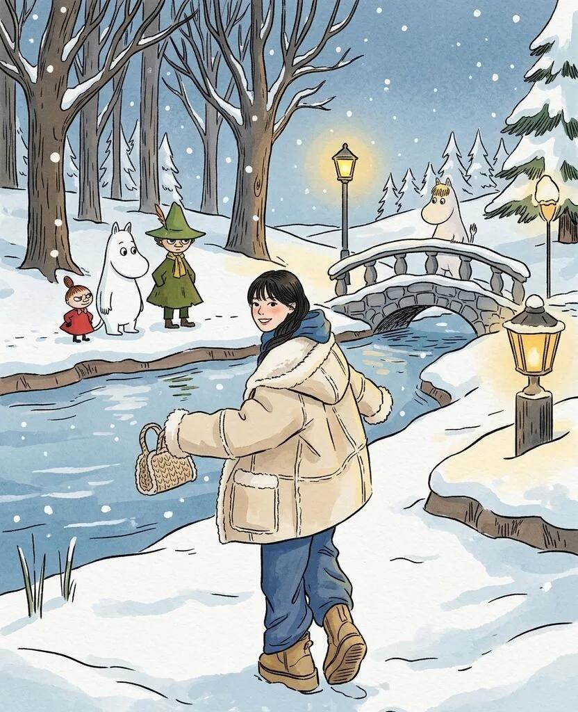 Moomin Riverside Storybook Character Transformation AI generated image example