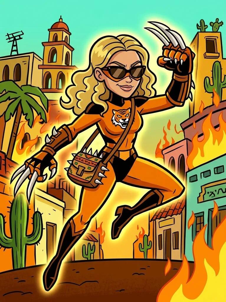 El Tigre Heroic Mexican Cartoon Character Transformation AI generated image example