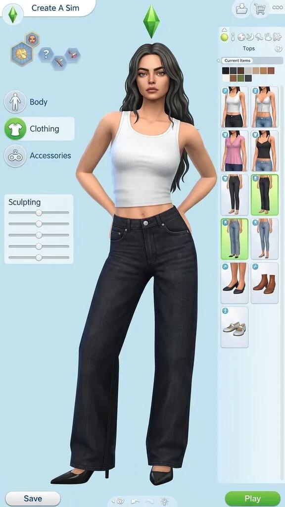 Sims Character Creator CAS Screen AI generated image example