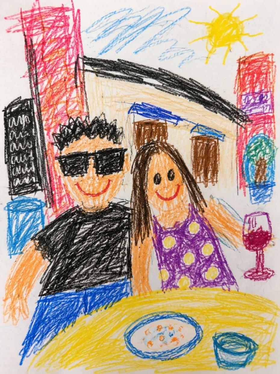 4 Year Old Crayon Drawing AI generated image example