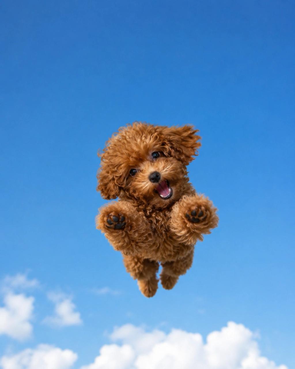 Pet Jumping High In The Sky AI generated image example