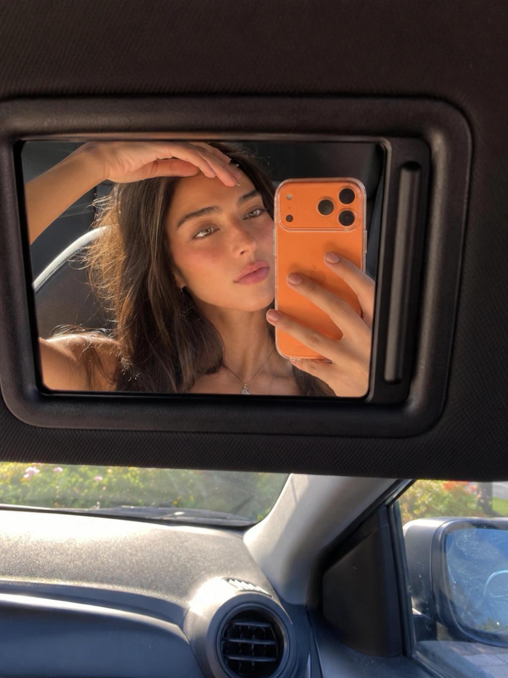 Car Vanity Mirror Selfie AI generated image example